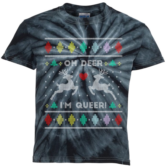 Oh Deer I Am Queer Ugly Lgbtq Pride Lesbian Gay Kids Tie-Dye T-Shirt