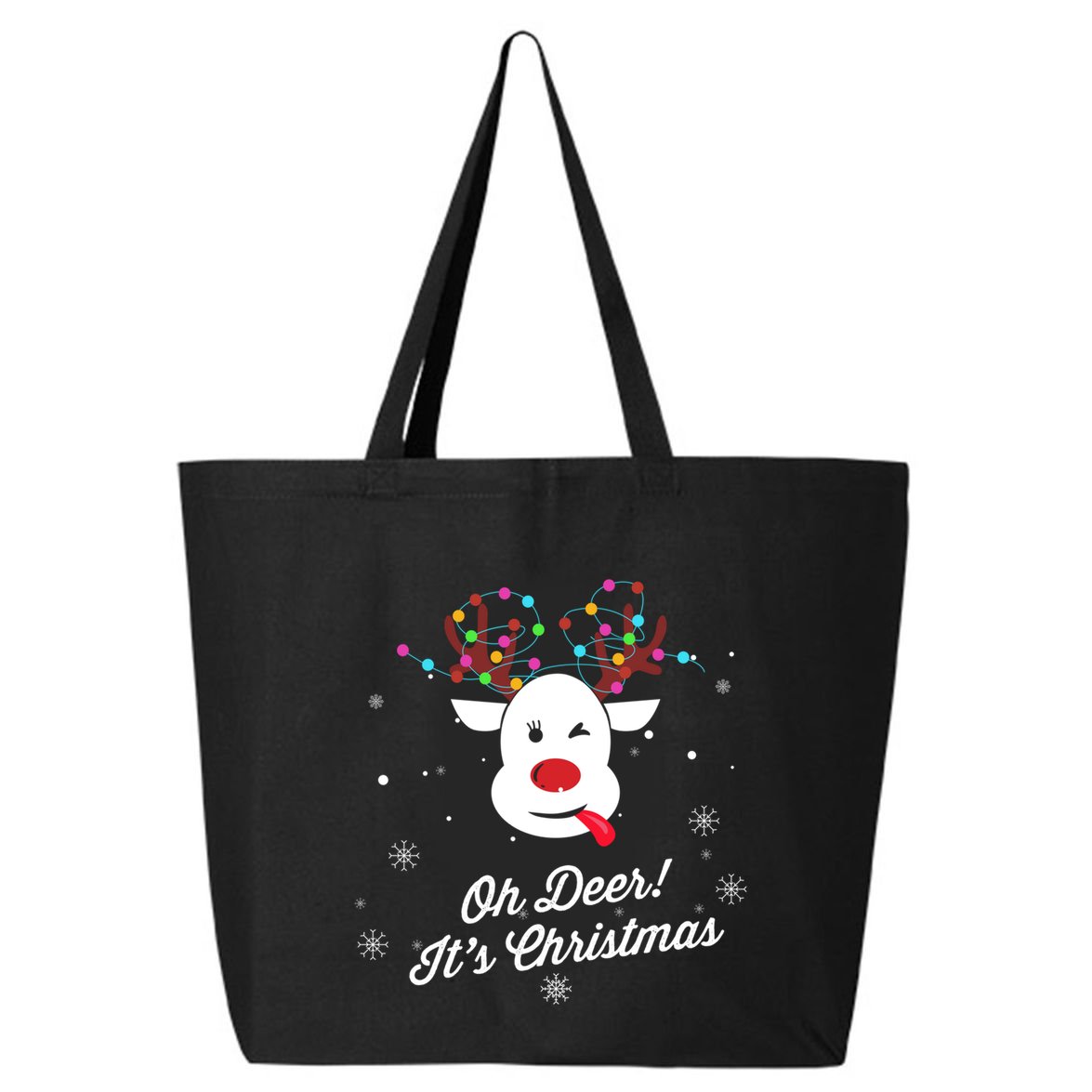 Oh Deer! ItS Christmas Cute Reindeer Couple Matching Gift 25L Jumbo Tote