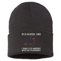 OldSchool Dad I don't coparent with the government Sustainable Knit Beanie