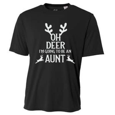 Oh Deer I'm Going To Be An Aunt Funny Xmas Cooling Performance Crew T-Shirt