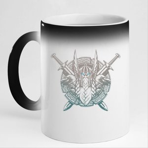 Odin Emblem Norse Mythology Valkyrie 11oz Black Color Changing Mug