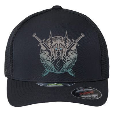 Odin Emblem Norse Mythology Valkyrie Flexfit Unipanel Trucker Cap