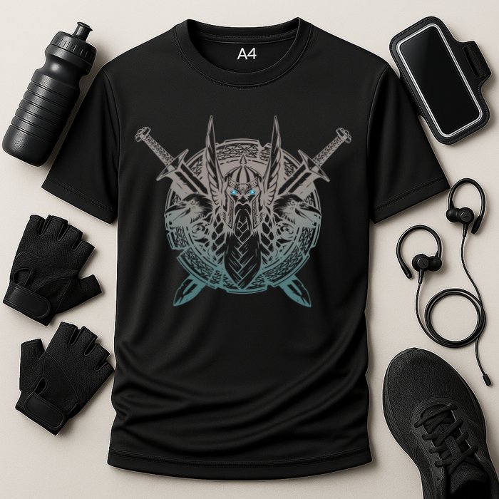 Odin Emblem Norse Mythology Valkyrie Cooling Performance Crew T-Shirt