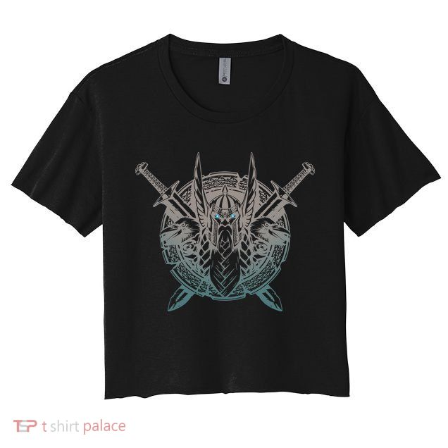 Odin Emblem Norse Mythology Valkyrie Women's Crop Top Tee