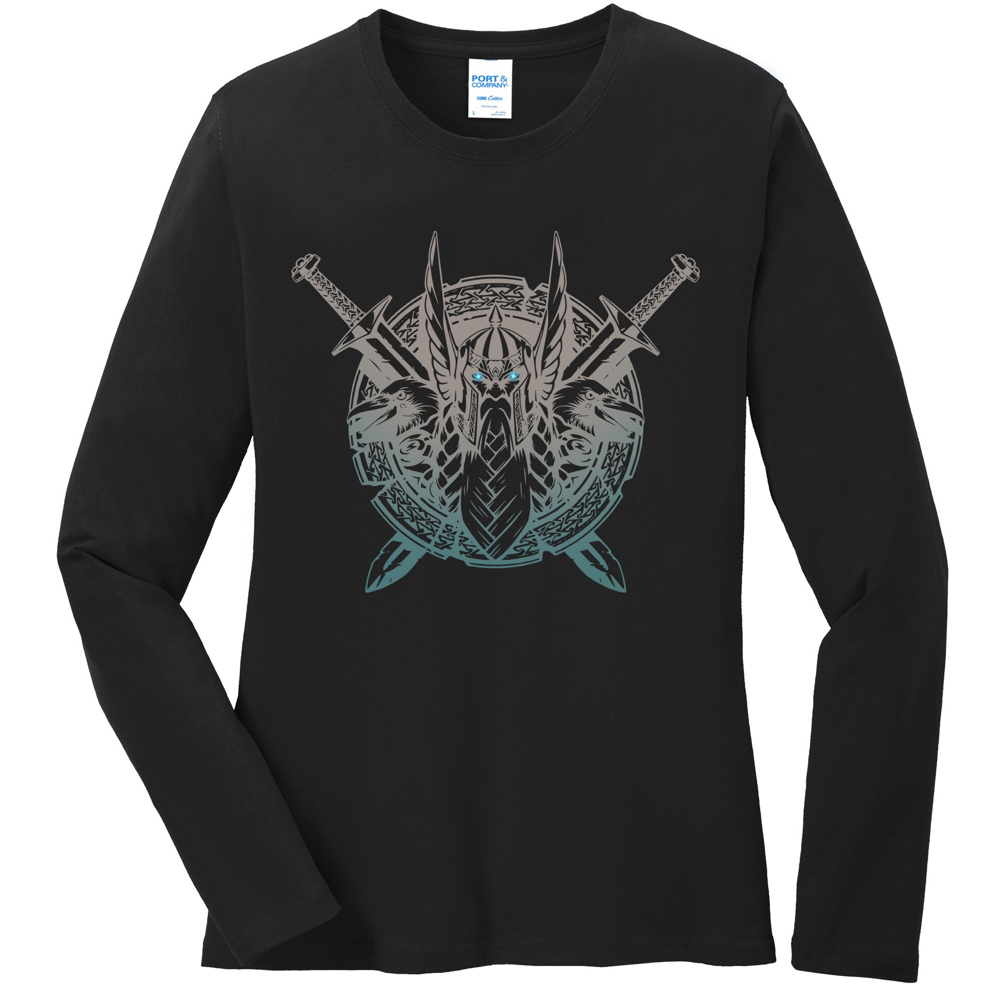 Odin Emblem Norse Mythology Valkyrie Ladies Long Sleeve Shirt