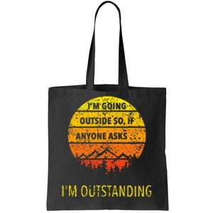 Outdoor Dad Joke Pun I'm Outstanding father's day Tote Bag