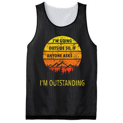 Outdoor Dad Joke Pun I'm Outstanding father's day Mesh Reversible Basketball Jersey Tank