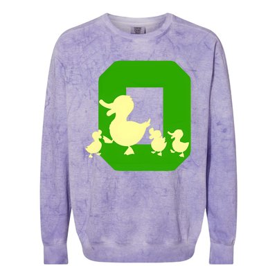 Oregon Duck Letter O Funny Oregon Yellow Duck Colorblast Crewneck Sweatshirt