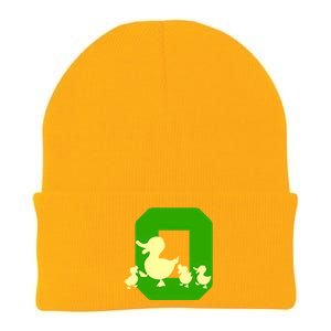 Oregon Duck Letter O Funny Oregon Yellow Duck Knit Cap Winter Beanie