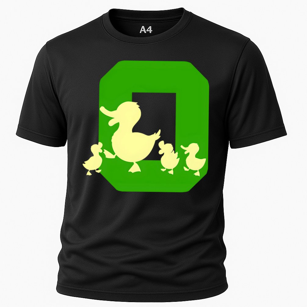 Oregon Duck Letter O Funny Oregon Yellow Duck Cooling Performance Crew T-Shirt
