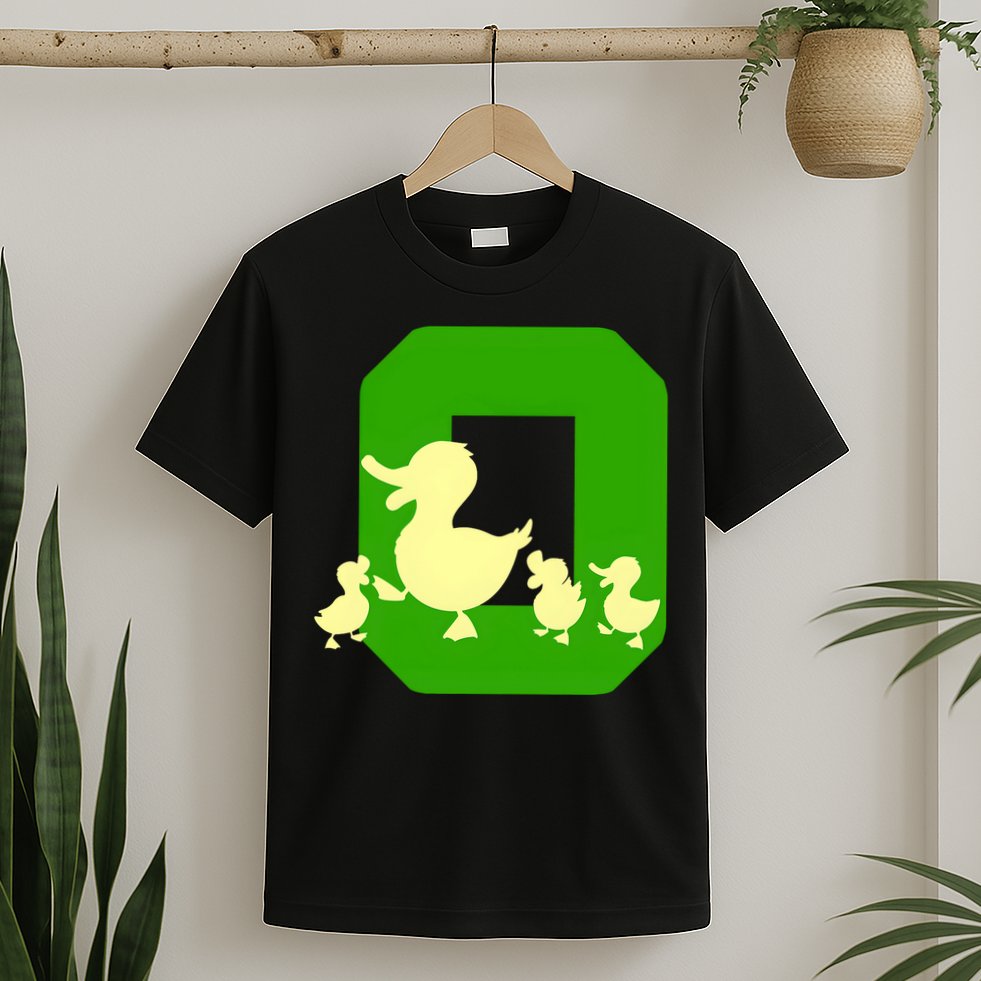 Oregon Duck Letter O Funny Oregon Yellow Duck T-Shirt