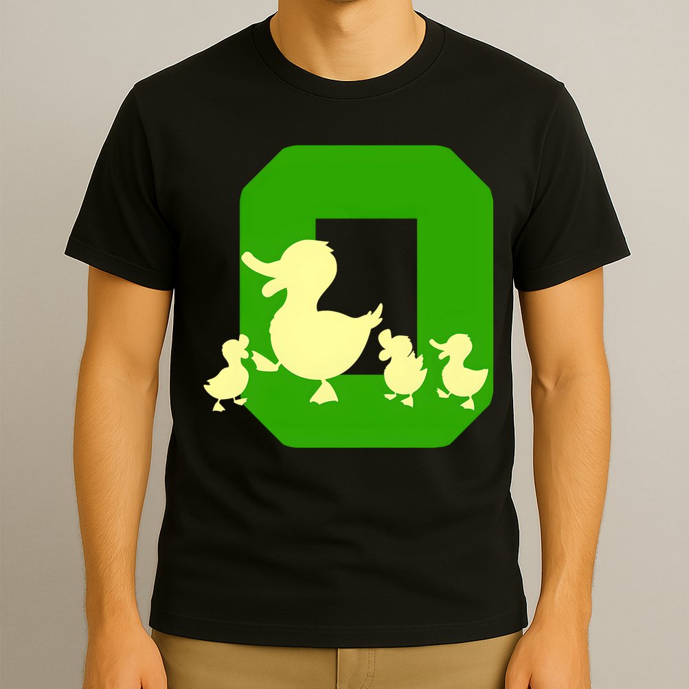 Oregon Duck Letter O Funny Oregon Yellow Duck T-Shirt