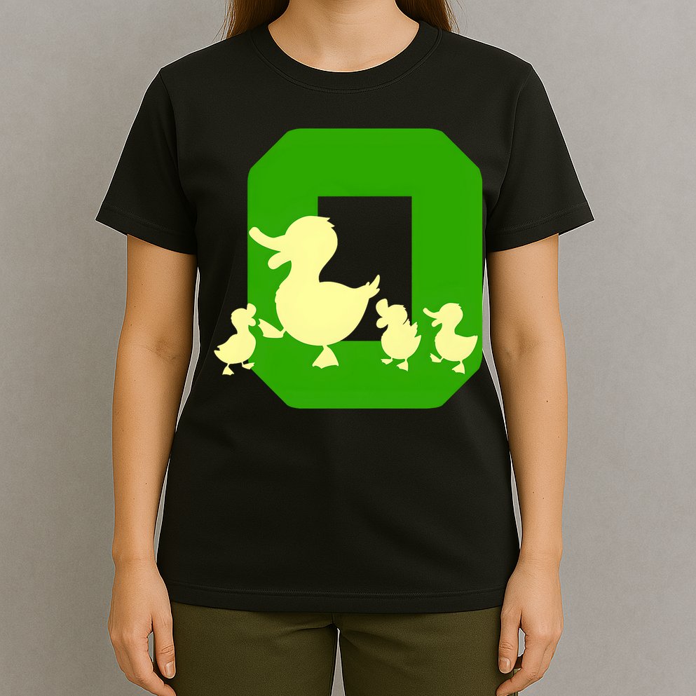 Oregon Duck Letter O Funny Oregon Yellow Duck T-Shirt