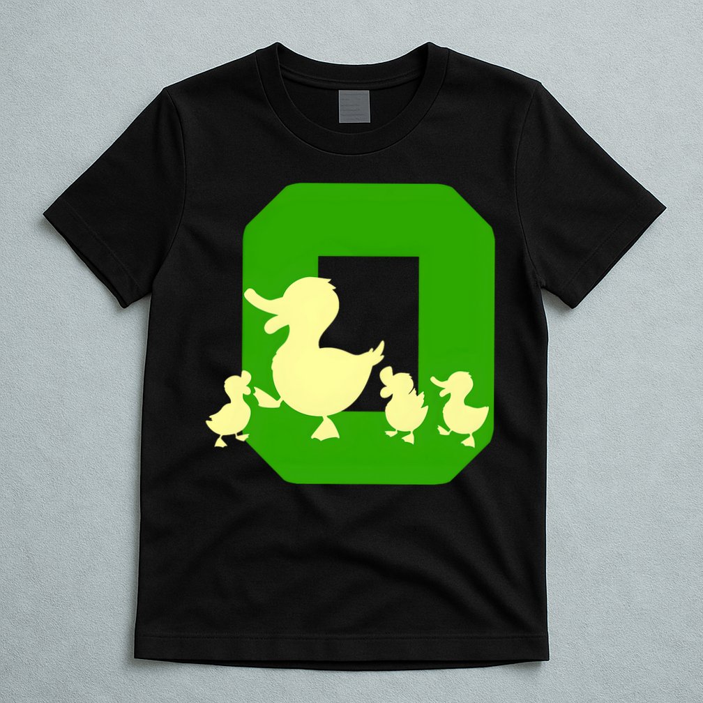 Oregon Duck Letter O Funny Oregon Yellow Duck T-Shirt