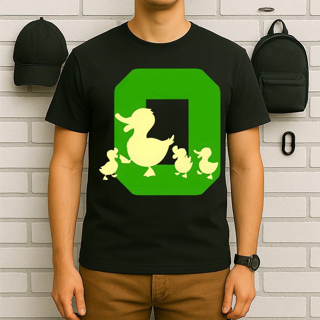 Oregon Duck Letter O Funny Oregon Yellow Duck T-Shirt