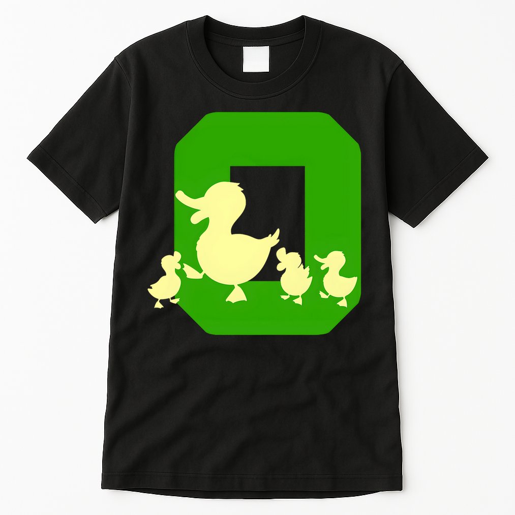 Oregon Duck Letter O Funny Oregon Yellow Duck Tall T-Shirt