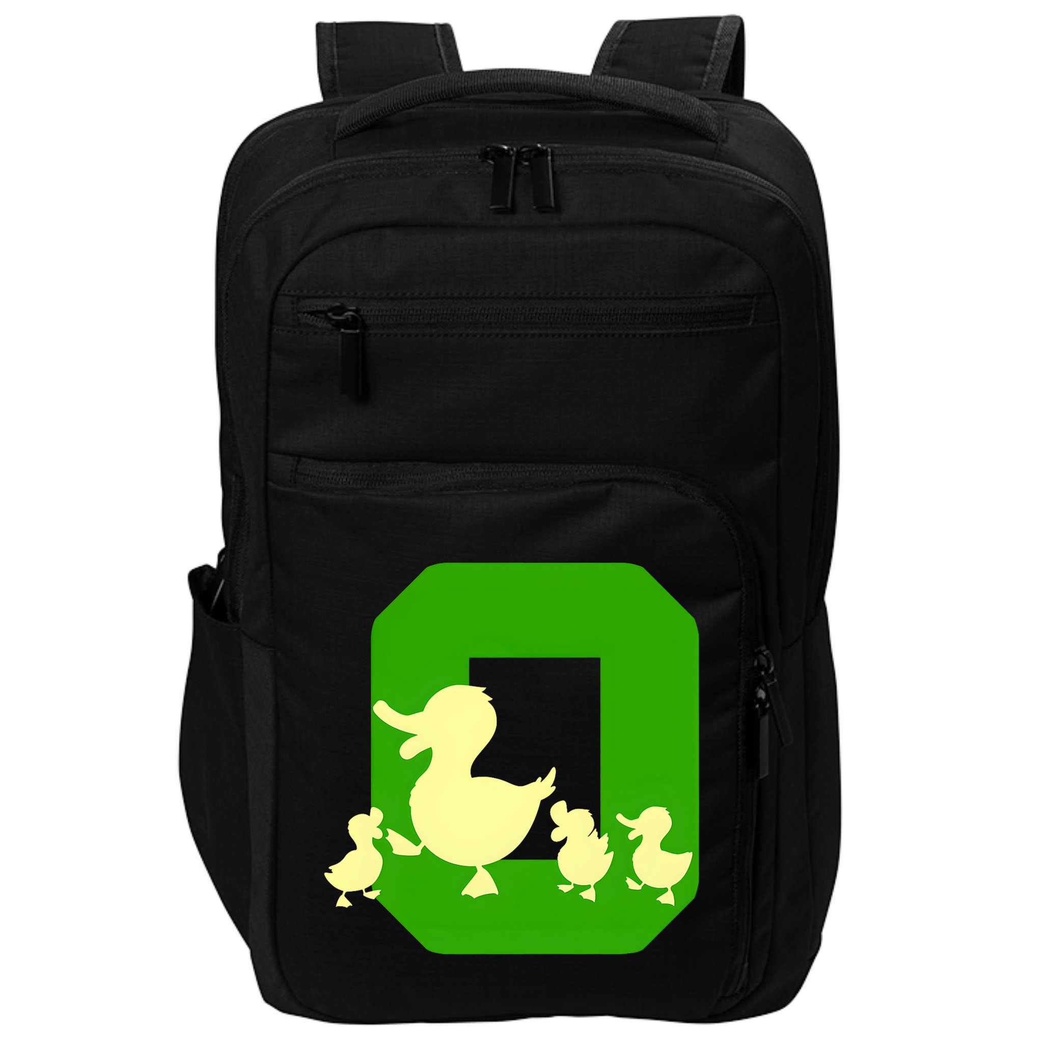 Oregon Duck Letter O Funny Oregon Yellow Duck Impact Tech Backpack