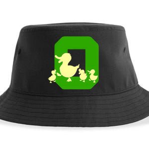 Oregon Duck Letter O Funny Oregon Yellow Duck Sustainable Bucket Hat