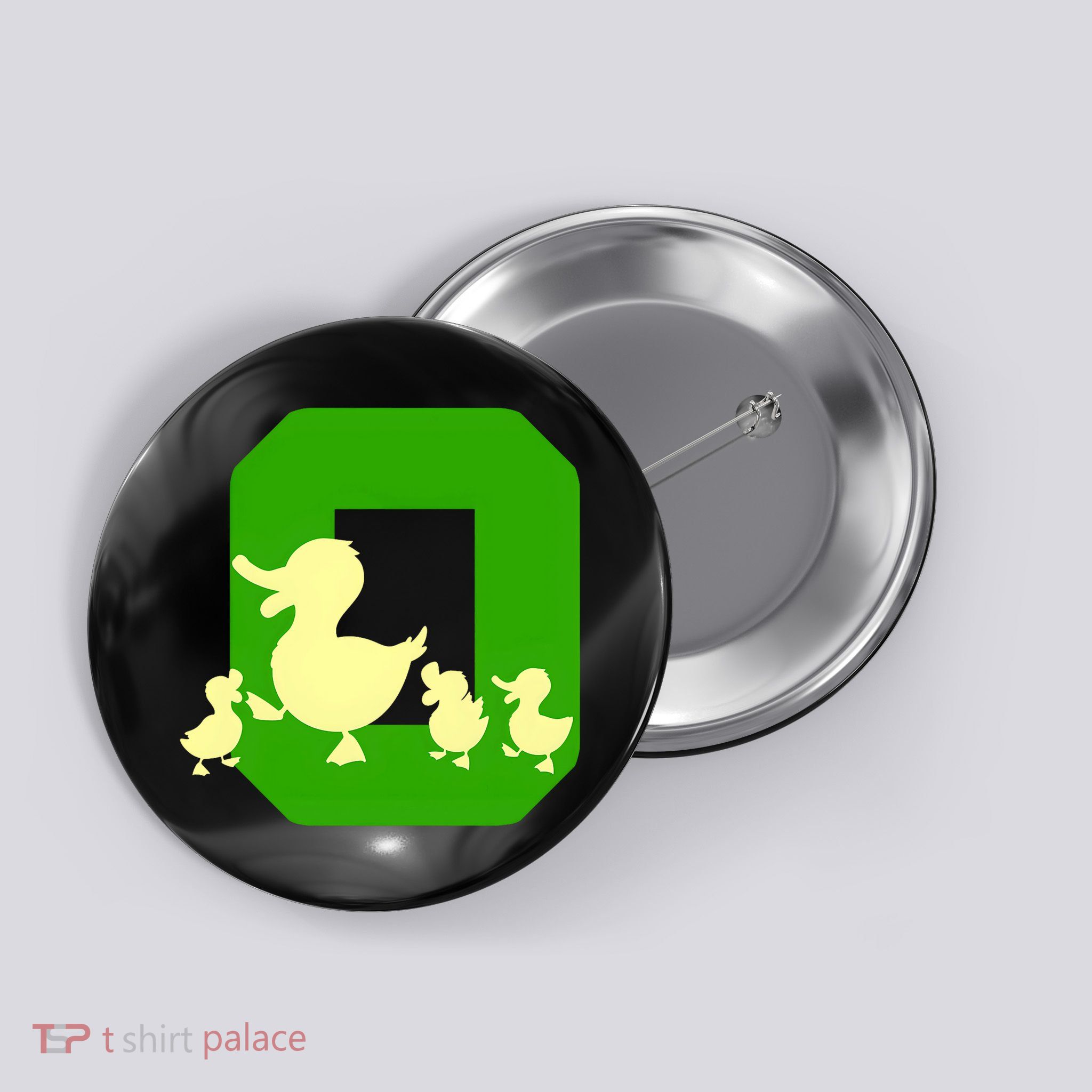 Oregon Duck Letter O Funny Oregon Yellow Duck Button