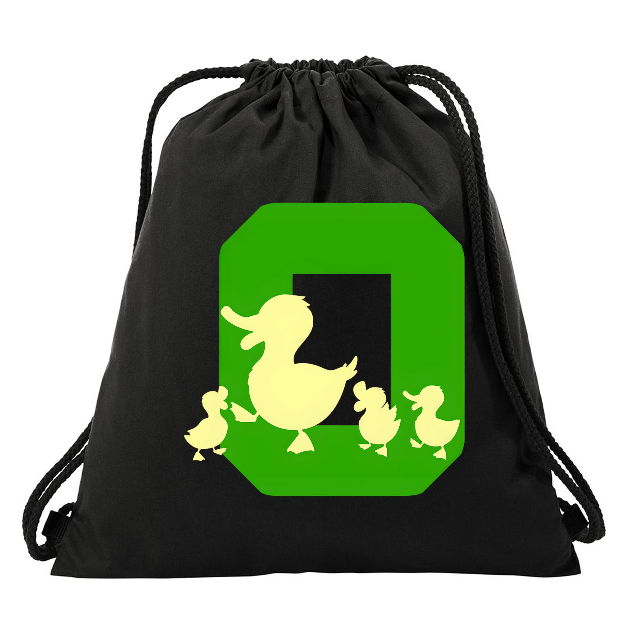 Oregon Duck Letter O Funny Oregon Yellow Duck Drawstring Bag