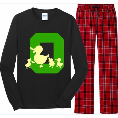 Oregon Duck Letter O Funny Oregon Yellow Duck Long Sleeve Pajama Set