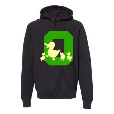 Oregon Duck Letter O Funny Oregon Yellow Duck Premium Hoodie