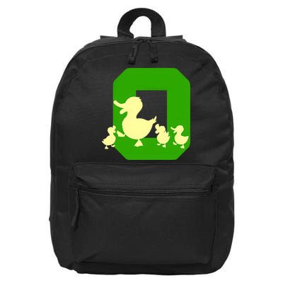 Oregon Duck Letter O Funny Oregon Yellow Duck 16 in Basic Backpack