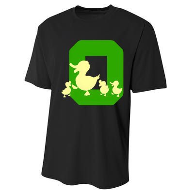 Oregon Duck Letter O Funny Oregon Yellow Duck Performance Sprint T-Shirt