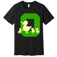 Oregon Duck Letter O Funny Oregon Yellow Duck Premium T-Shirt