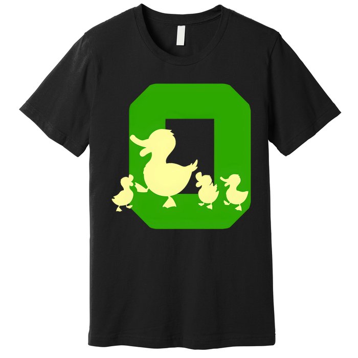 Oregon Duck Letter O Funny Oregon Yellow Duck Premium T-Shirt