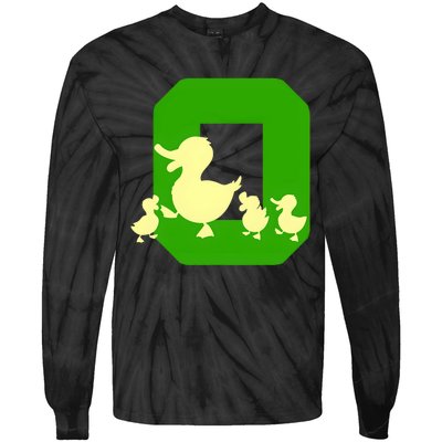 Oregon Duck Letter O Funny Oregon Yellow Duck Tie-Dye Long Sleeve Shirt