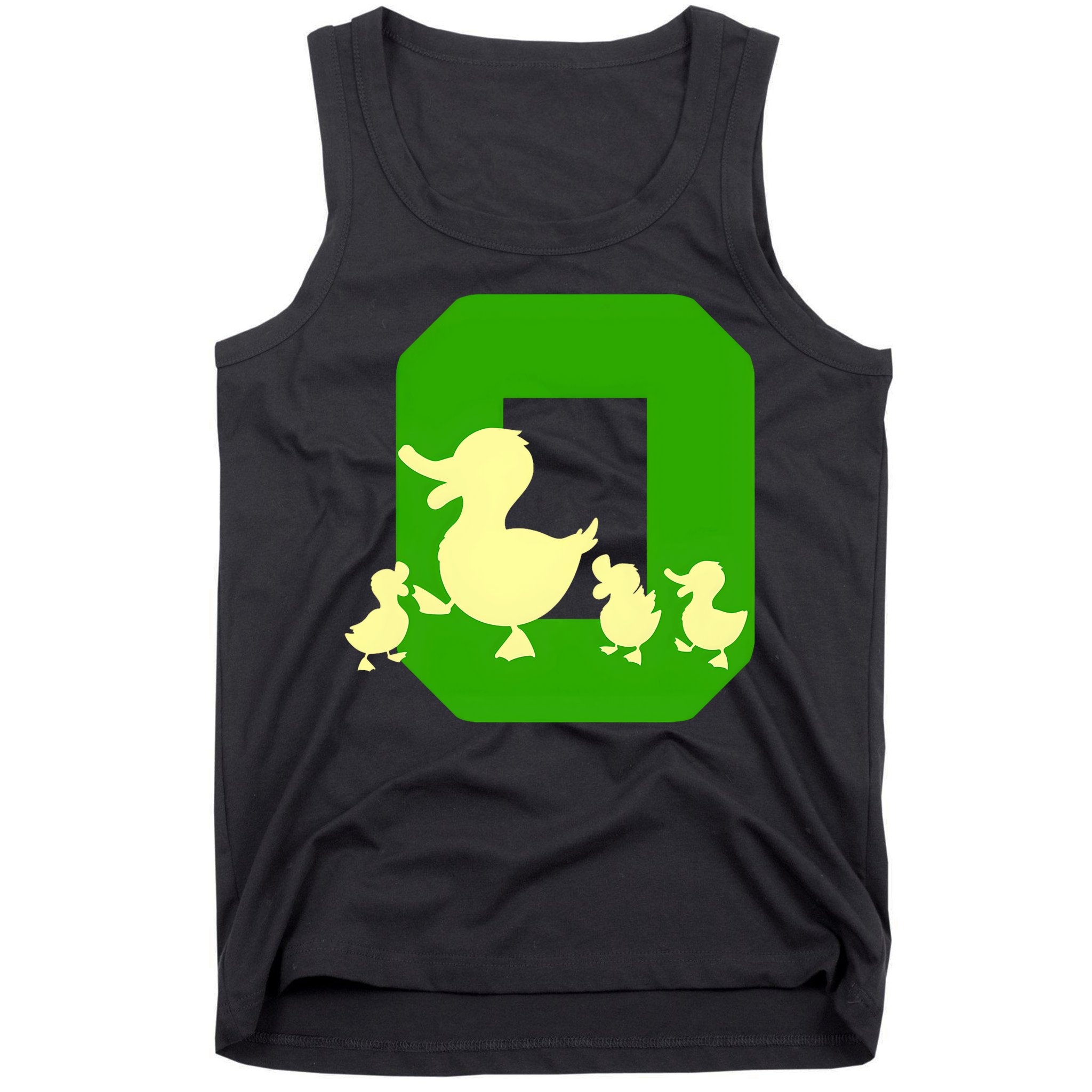 Oregon Duck Letter O Funny Oregon Yellow Duck Tank Top