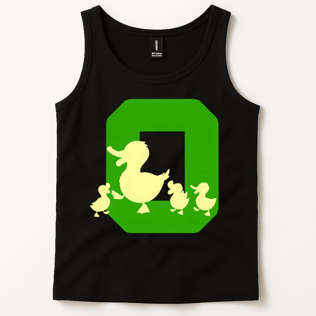Oregon Duck Letter O Funny Oregon Yellow Duck Tank Top