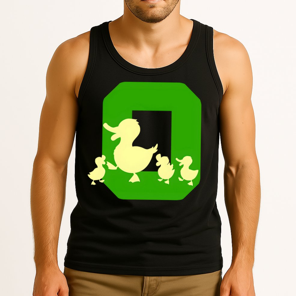 Oregon Duck Letter O Funny Oregon Yellow Duck Tank Top