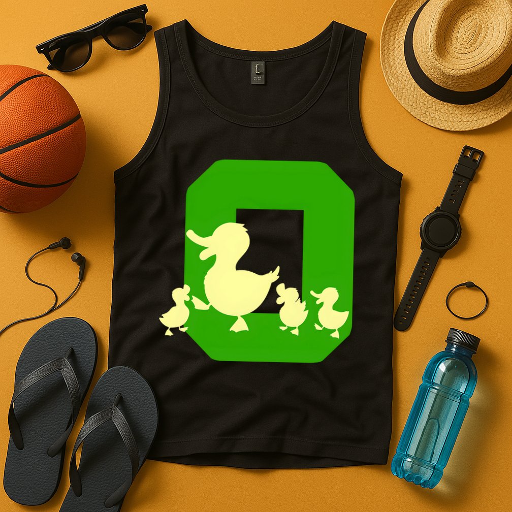 Oregon Duck Letter O Funny Oregon Yellow Duck Tank Top