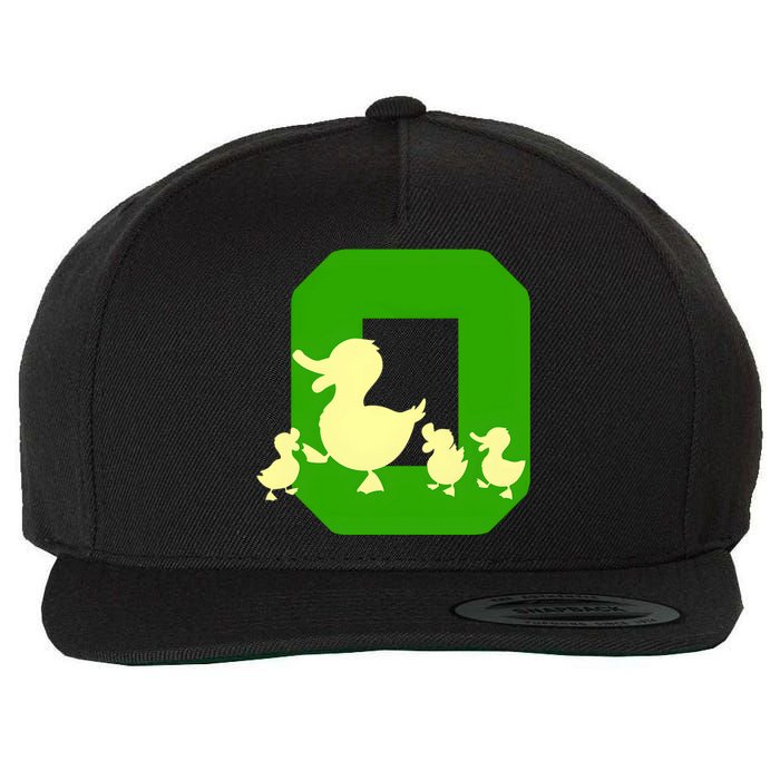 Oregon Duck Letter O Funny Oregon Yellow Duck Wool Snapback Cap