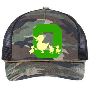 Oregon Duck Letter O Funny Oregon Yellow Duck Retro Rope Trucker Hat Cap