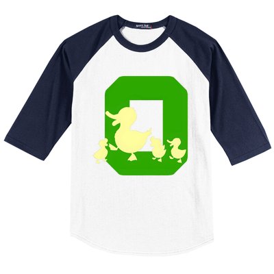 Oregon Duck Letter O Funny Oregon Yellow Duck Baseball Sleeve Shirt