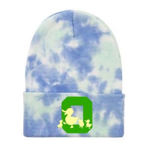 Oregon Duck Letter O Funny Oregon Yellow Duck Tie Dye 12in Knit Beanie