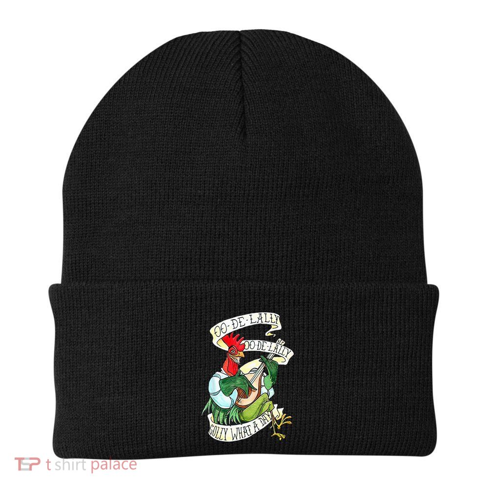 OO DE LALLY GOLLY What A Day Rooster Playing Guitar Beanie