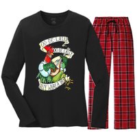 OO DE LALLY GOLLY What A Day Rooster Playing Guitar Women's Long Sleeve Flannel Pajama Set 