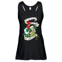 OO DE LALLY GOLLY What A Day Rooster Playing Guitar Ladies Essential Flowy Tank