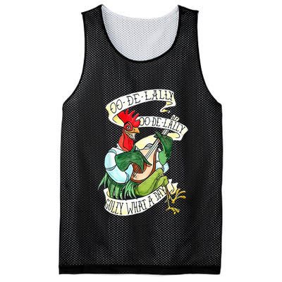 OO DE LALLY GOLLY What A Day Rooster Playing Guitar Mesh Reversible Basketball Jersey Tank