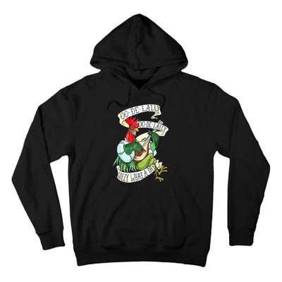 OO DE LALLY GOLLY What A Day Rooster Playing Guitar Tall Hoodie
