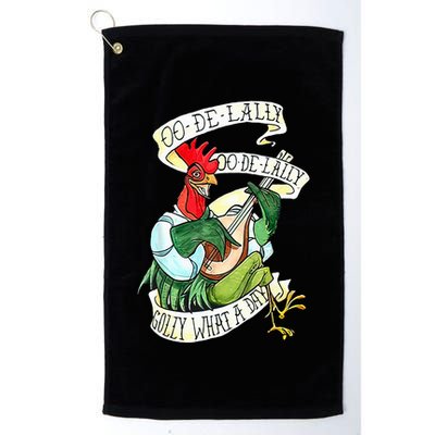 OO DE LALLY GOLLY What A Day Rooster Playing Guitar Golf Towel