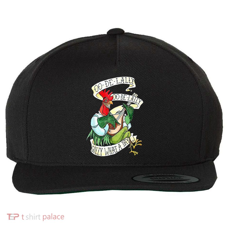 OO DE LALLY GOLLY What A Day Rooster Playing Guitar Wool Snapback Cap