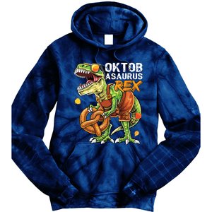 Oktoberfest Dinosaur Lederhosen Bavarian Costume Tie Dye Hoodie