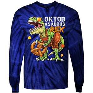 Oktoberfest Dinosaur Lederhosen Bavarian Costume Tie-Dye Long Sleeve Shirt