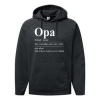 Opa Dictionary Like A Grandpa Just Way Cooler Performance Fleece Hoodie