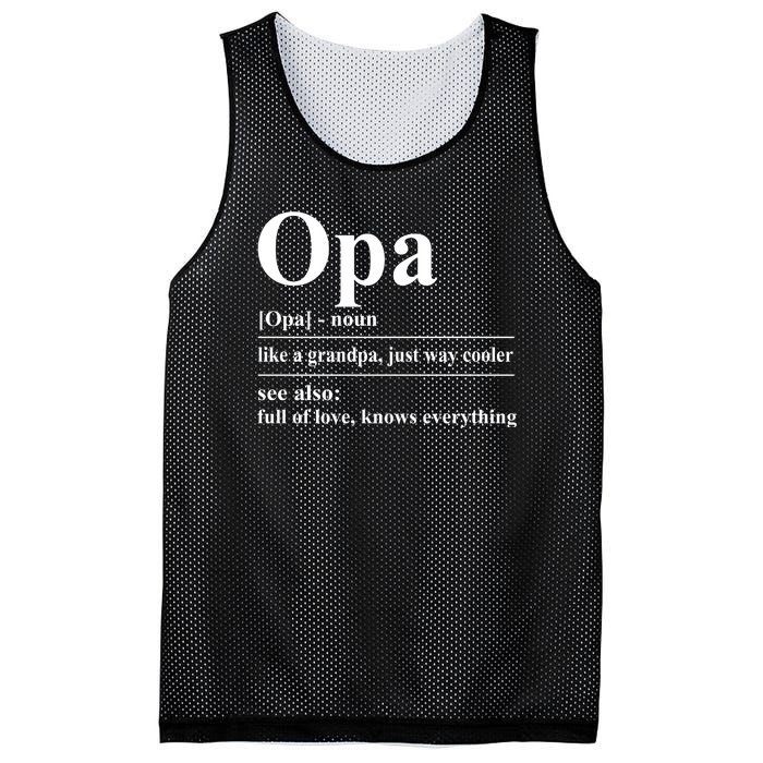 Opa Dictionary Like A Grandpa Just Way Cooler Mesh Reversible Basketball Jersey Tank